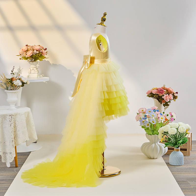 Mesh Folds Feather-trimmed Sleeveless Maxi Dresses - image 3