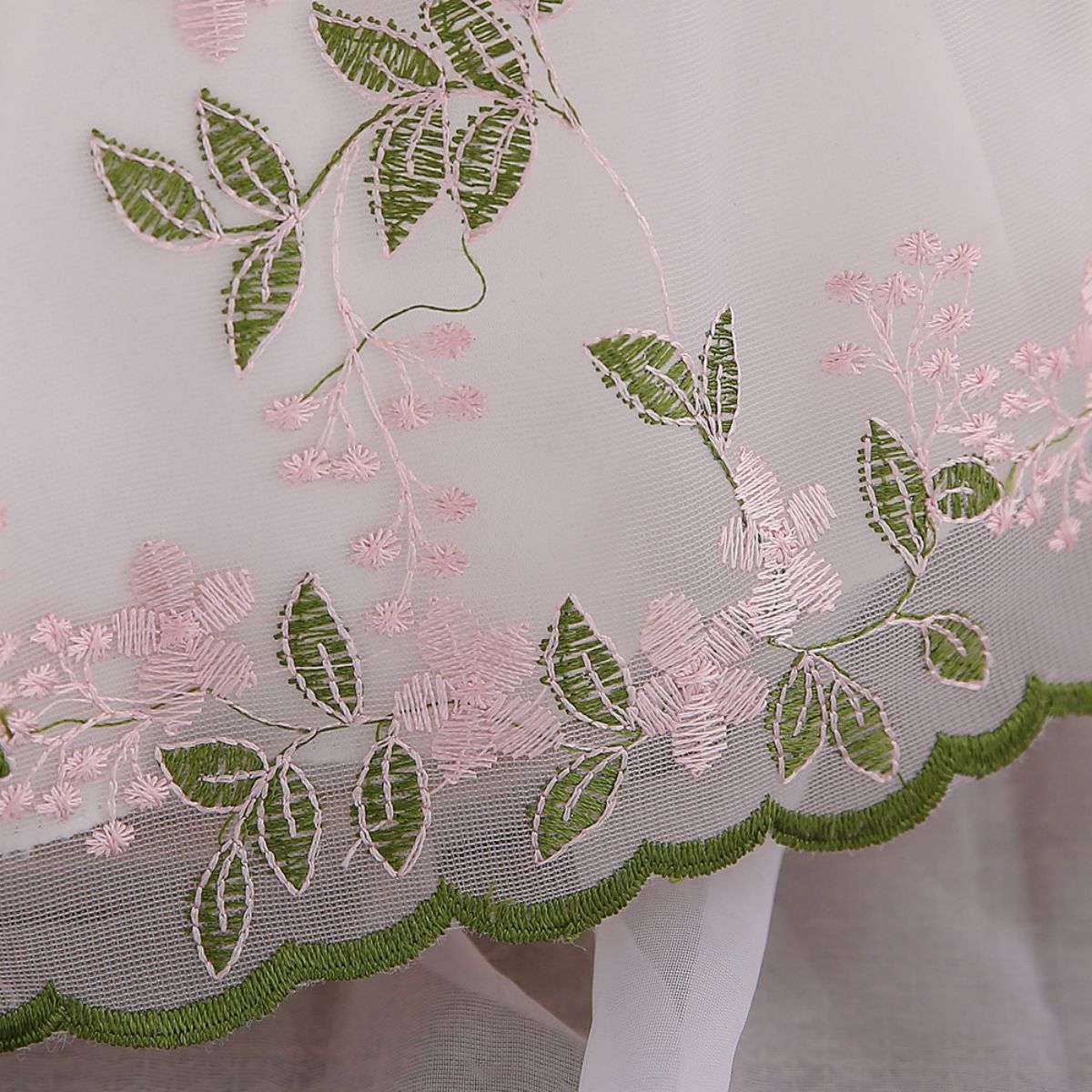 Mesh Bow Rosette Cap Sleeve Midi Dresses - image 7