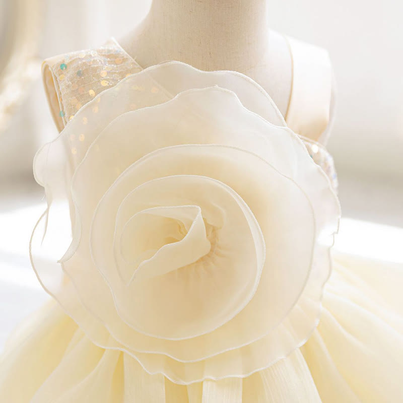 Chemical Fiber Blend Folds Rosette Sleeveless Midi Dresses - image 17