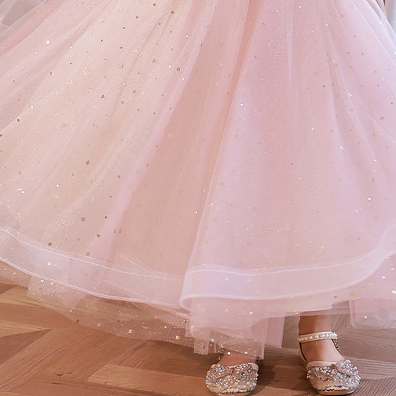 Mesh Sequins Lantern Sleeve Maxi Dresses - image 5