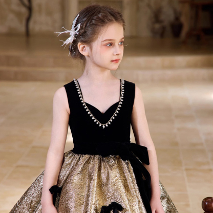 Velvet Bow Sleeveless Maxi Dresses - image 4