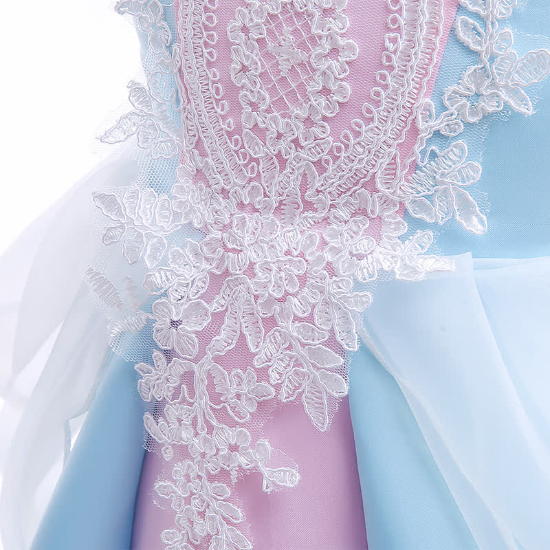 Satin Lace Short Sleeve Maxi Dresses - image 6