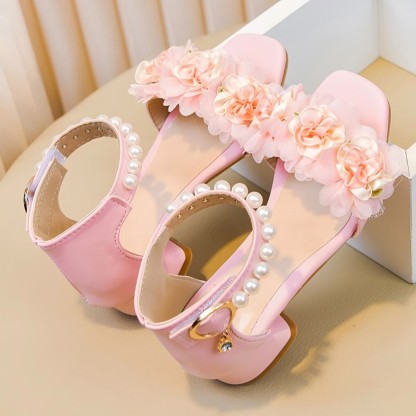 Solid Rosette Open Toe Sandals  - image 6