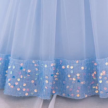 Sequins & Mesh Bow Sequins Short Sleeve Mid-long Dresses - image 64