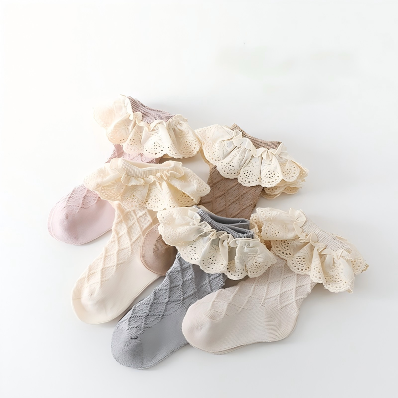 Solid Stitching Lace Socks - image 11