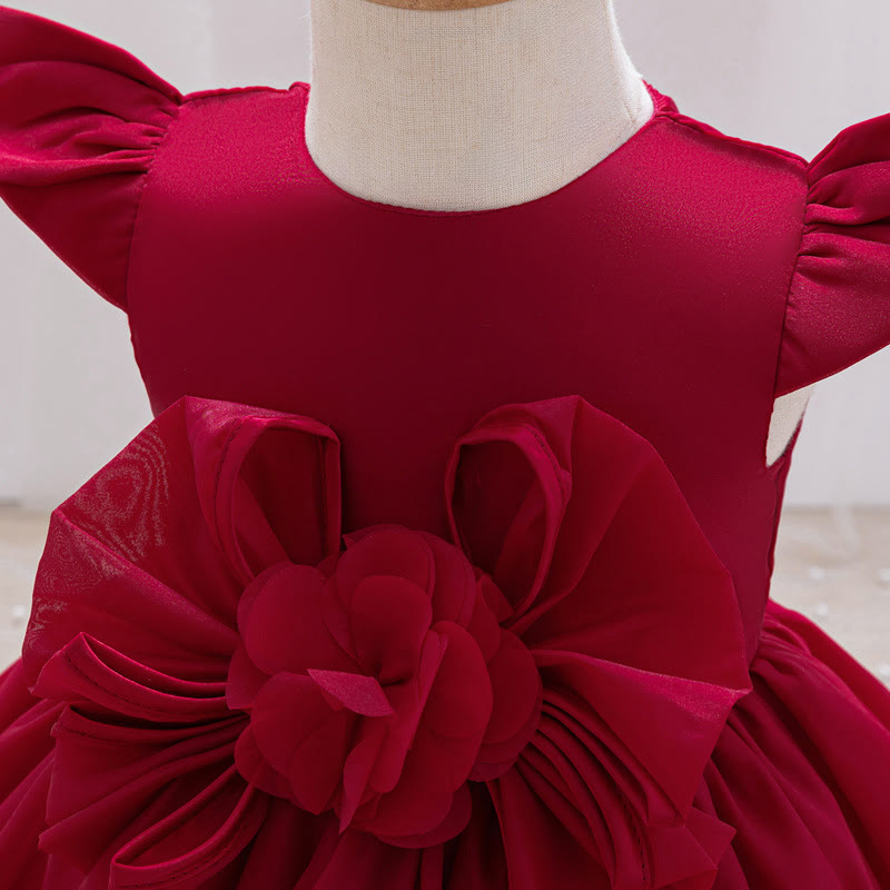 Organza Rosette Cap Sleeve Midi Dresses - image 4
