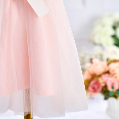 Mesh Rosette Sleeveless Mid-long Dresses - image 6