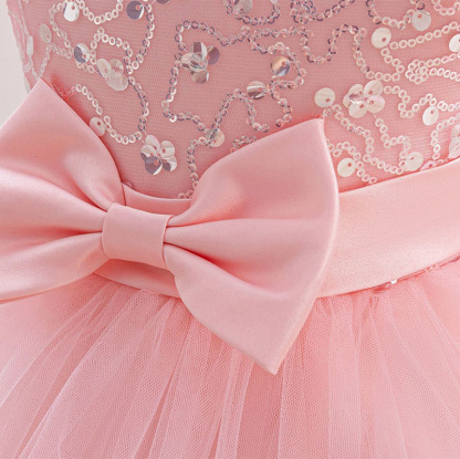 Mesh Bow Folds Sleeveless Mid-long Dresses - image 7