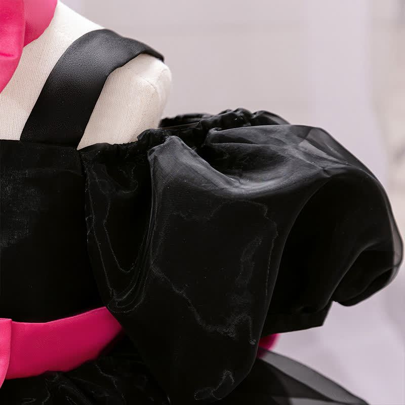 Mesh Bow Short Sleeve Maxi Dresses - image 13