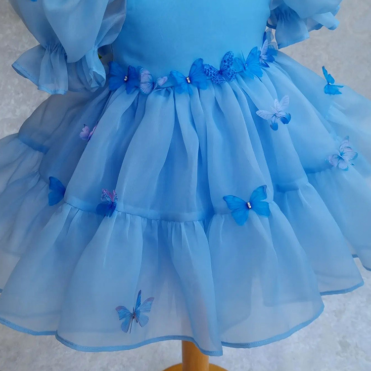 Organza Rosette  Short Sleeve Mid-long Dresses - image 4