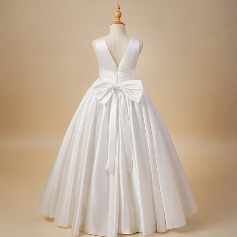 Satin Bow Sleeveless Maxi Dresses - image 3