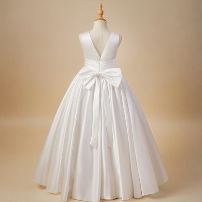 Satin Bow Sleeveless Maxi Dresses - image 3