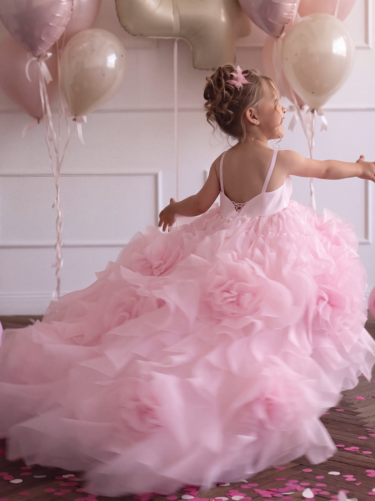 Organza Rosette Sleeveless Maxi Dresses - image 3