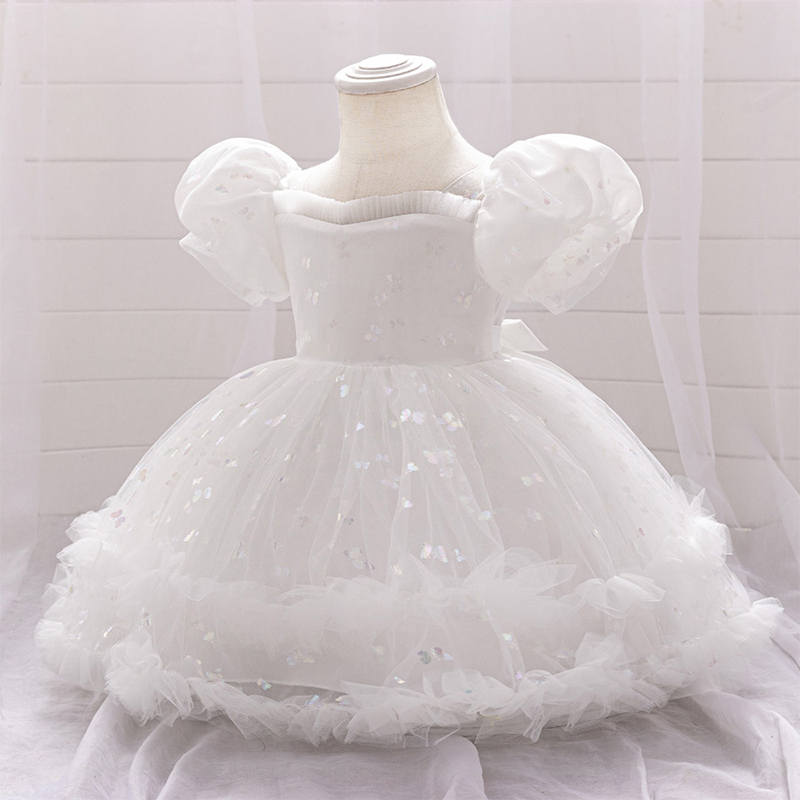 Mesh Bow Short Sleeve Midi Dresses - image 3