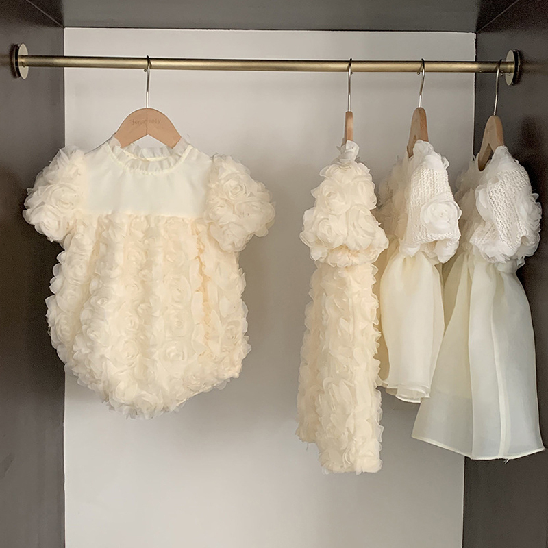 Cotton Rosette Short Sleeve Regular Bodysuit - image 3