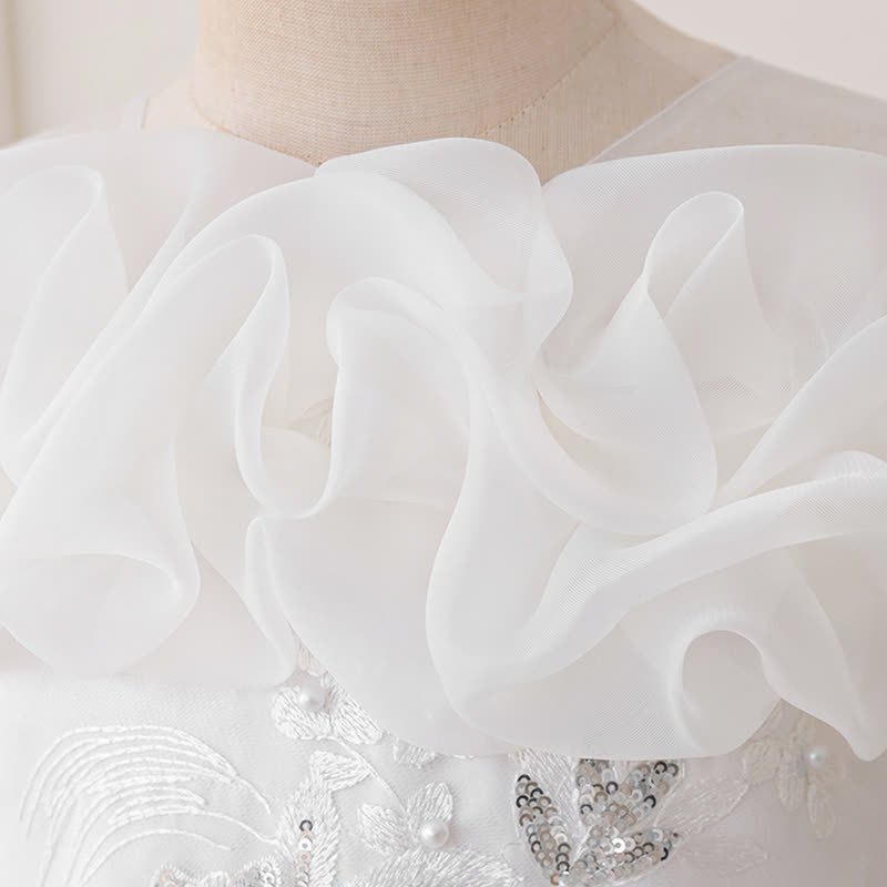 Mesh Bow Floral-embroidered Sleeveless Maxi Dresses - image 12