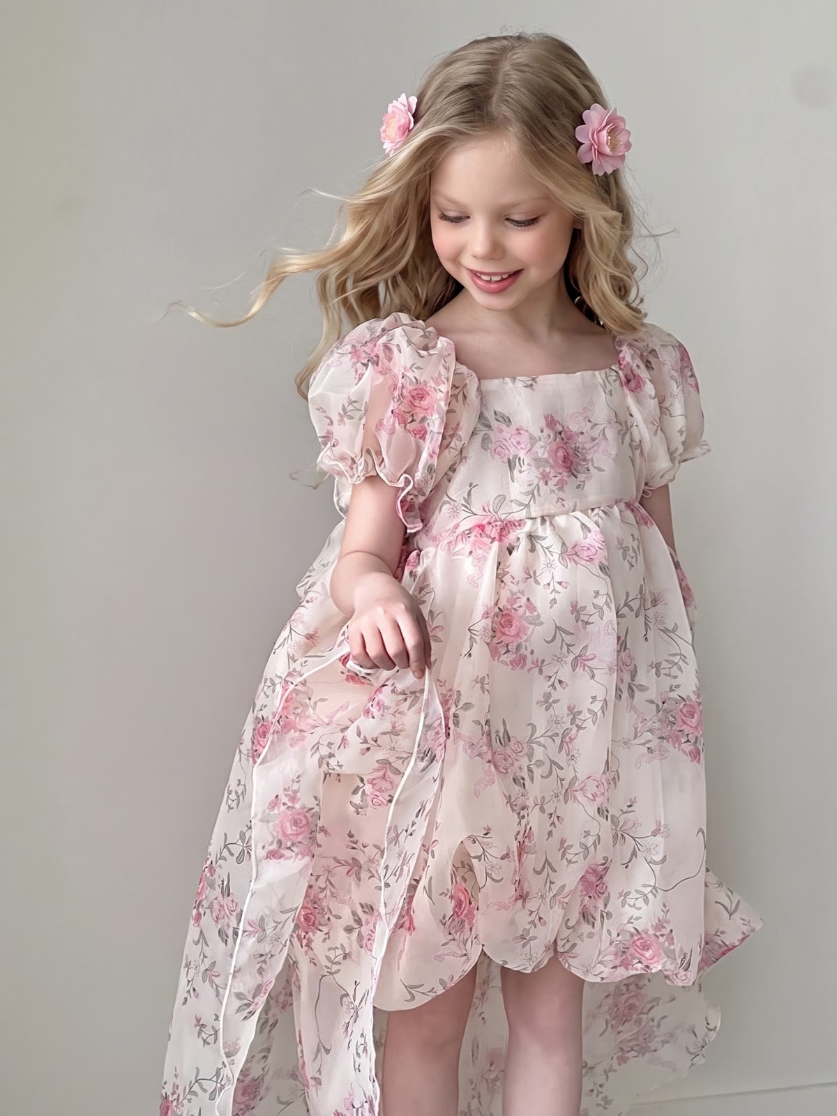 Chemical Fiber Blend Bow Short Sleeve Midi Dresses - image 3