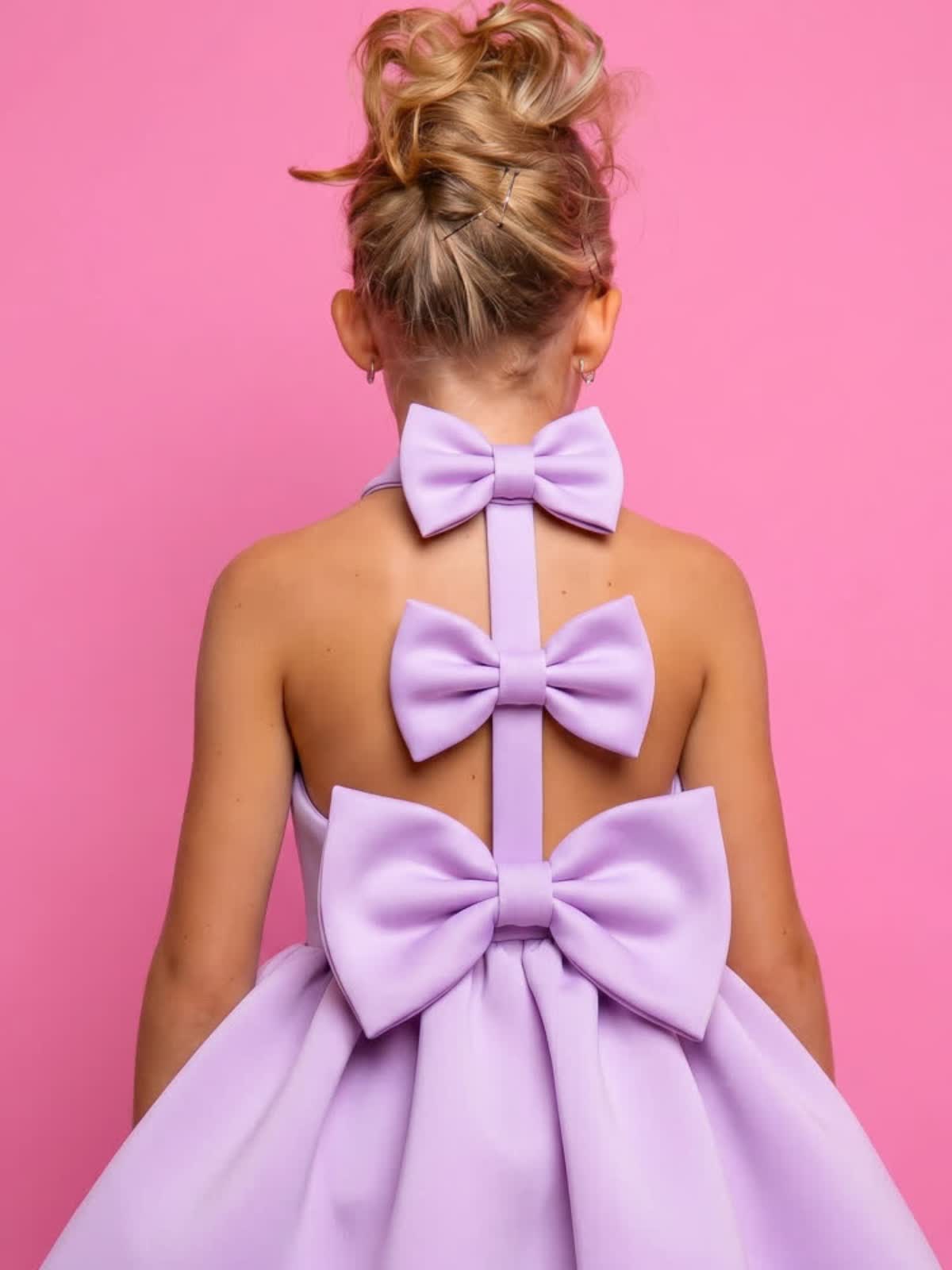 SCUBA KNIT Bow Short Sleeve Short Dresses - image 24
