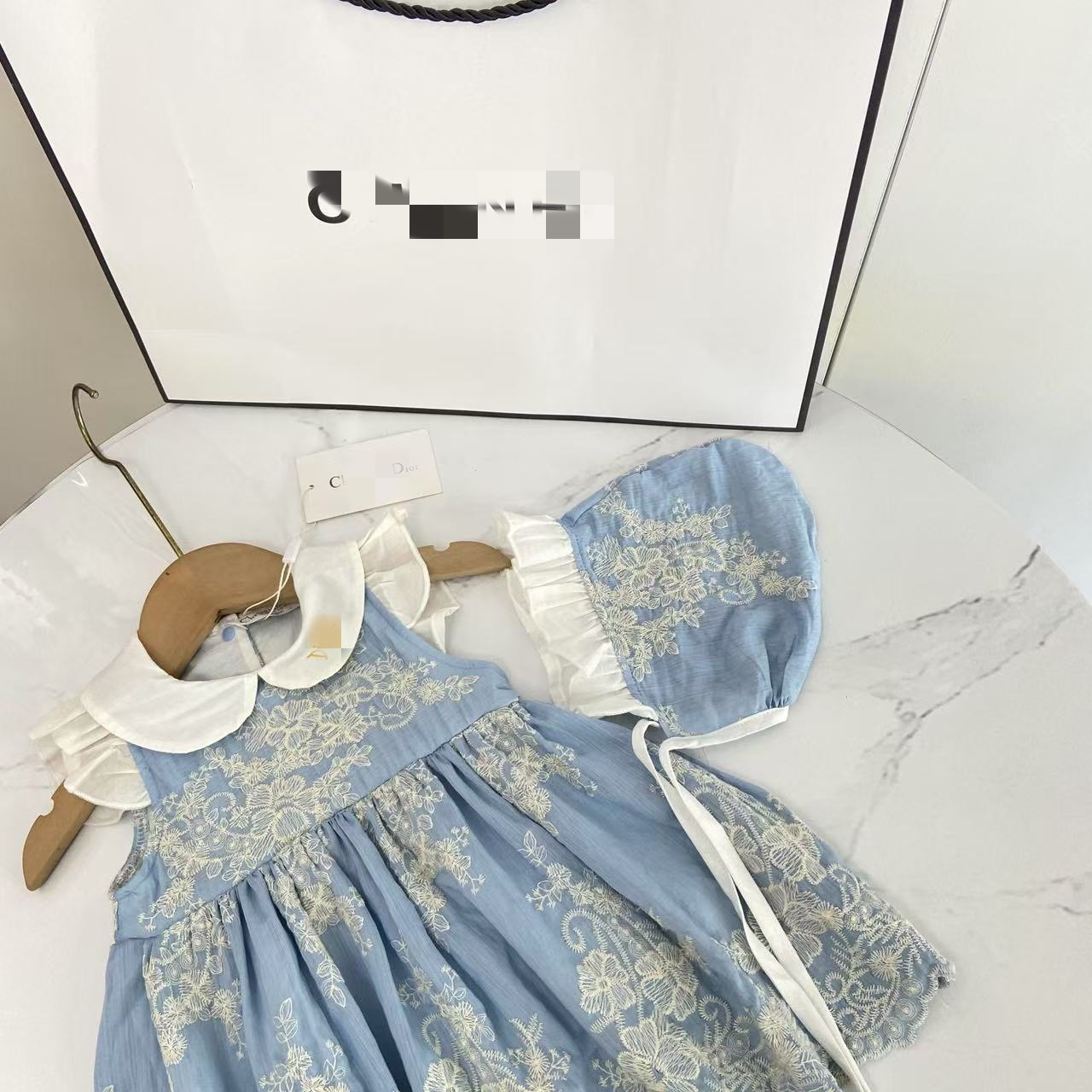 100% Cotton Embroidery Cap Sleeve Midi Dresses - image 6