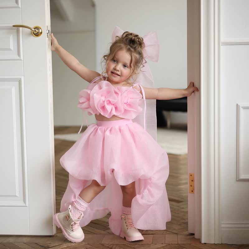 Chemical Fiber Blend Rosette Sleeveless Midi Two-piece set - image 3