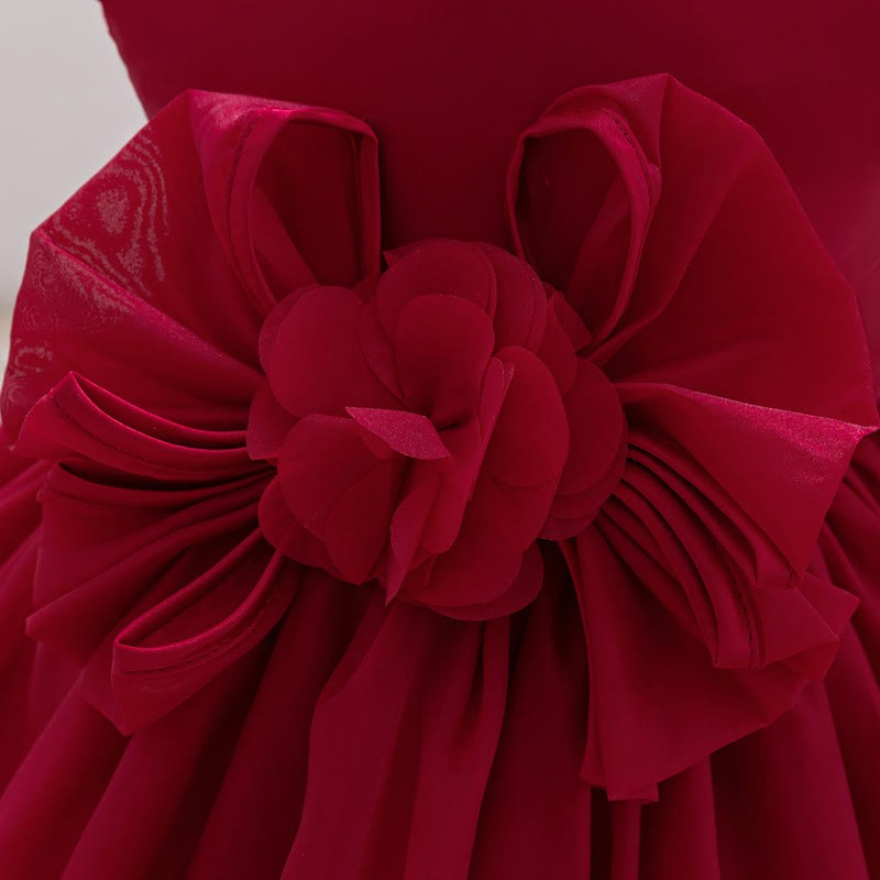 Organza Rosette Cap Sleeve Midi Dresses - image 5