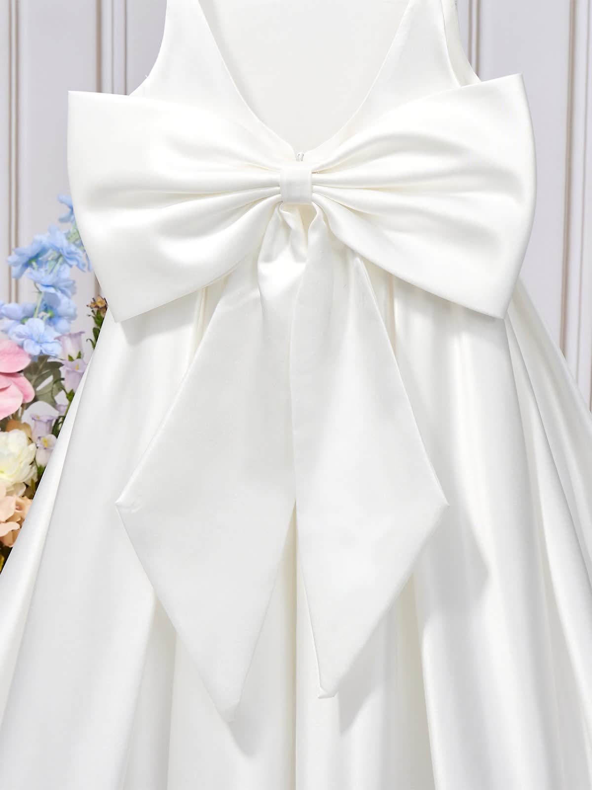 Satin Bow Sleeveless Maxi Dresses - image 21