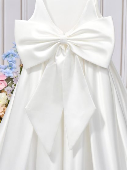 Satin Bow Sleeveless Maxi Dresses - image 21