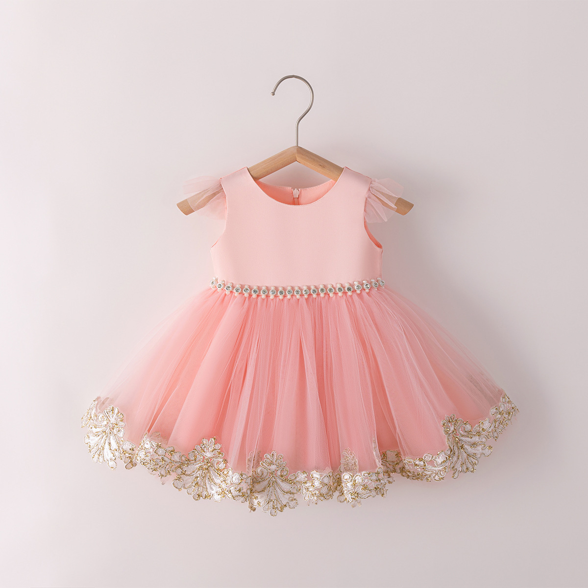 Mesh Lace Edge Pearl Sleeveless Midi Dresses - image 11