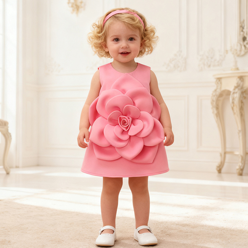 Scuba Knit Rosette Sleeveless Regular Dresses - image 8