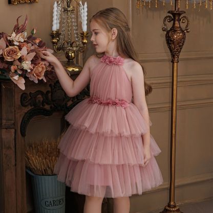 Mesh Rosette Sleeveless Midi Dresses - image 3