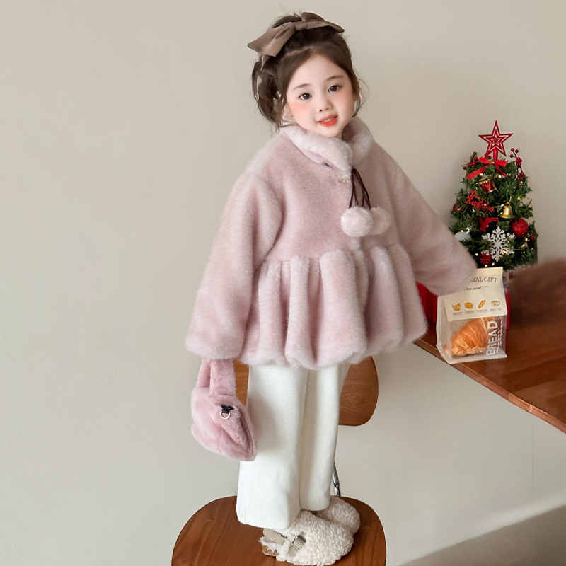 Faux Fur Fuzzy Ball Long Sleeve Regular Outerwears - image 17