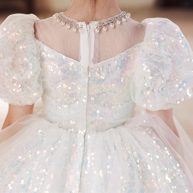 [Archive Sale] Mesh Sequins Short Sleeve Mid-long Dresses - image 9