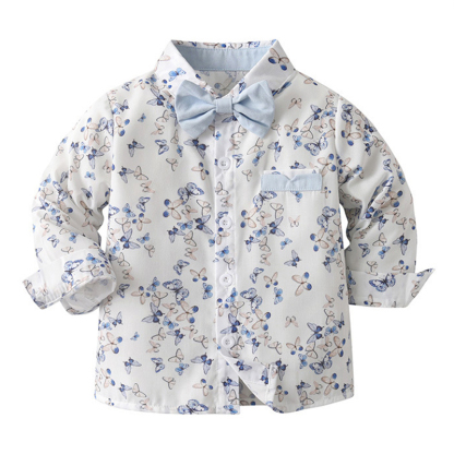 Cotton Bow Long Sleeve Two-piece Set - image 3