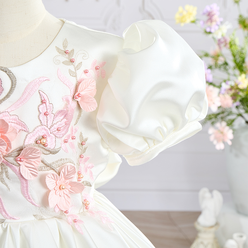 Satin Rosette Short Sleeve Regular Dresses - image 6
