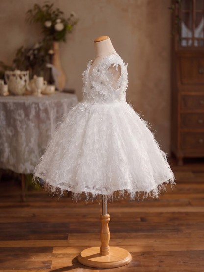 Chemical Fiber Blend Rosette Sleeveless Short Dresses - image 3
