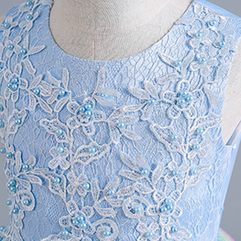 Chemical Fiber Blend Stitching Lace Sleeveless Maxi Dresses - image 14