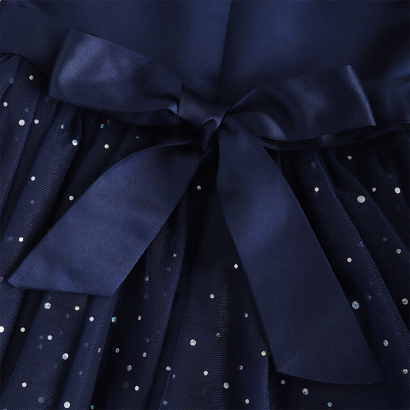 Mesh Lace Glitter Short Sleeve Mid-long Dresses - image 39