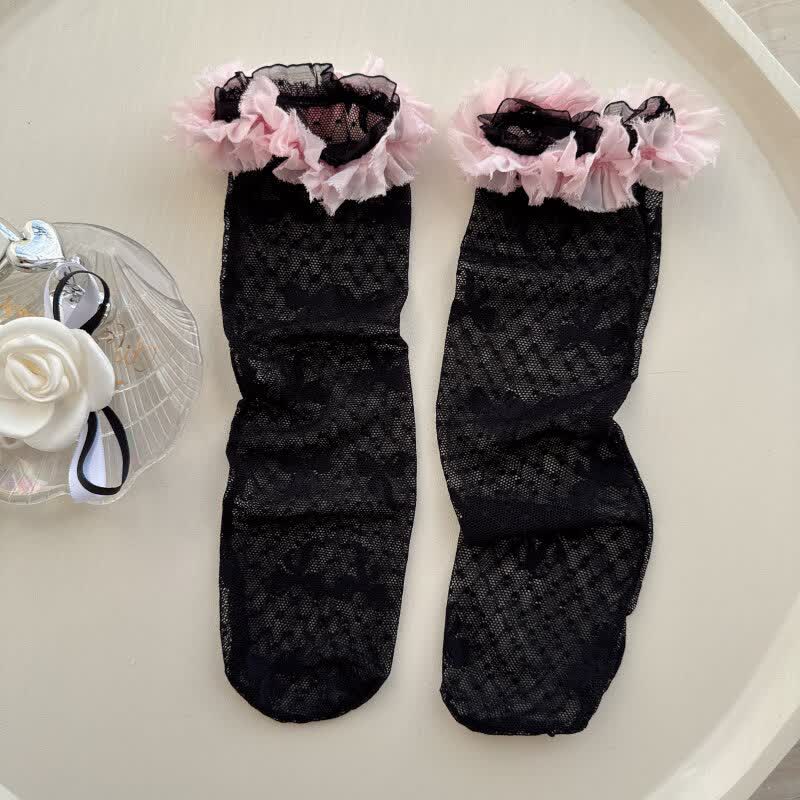 Solid Rosette Socks - image 13