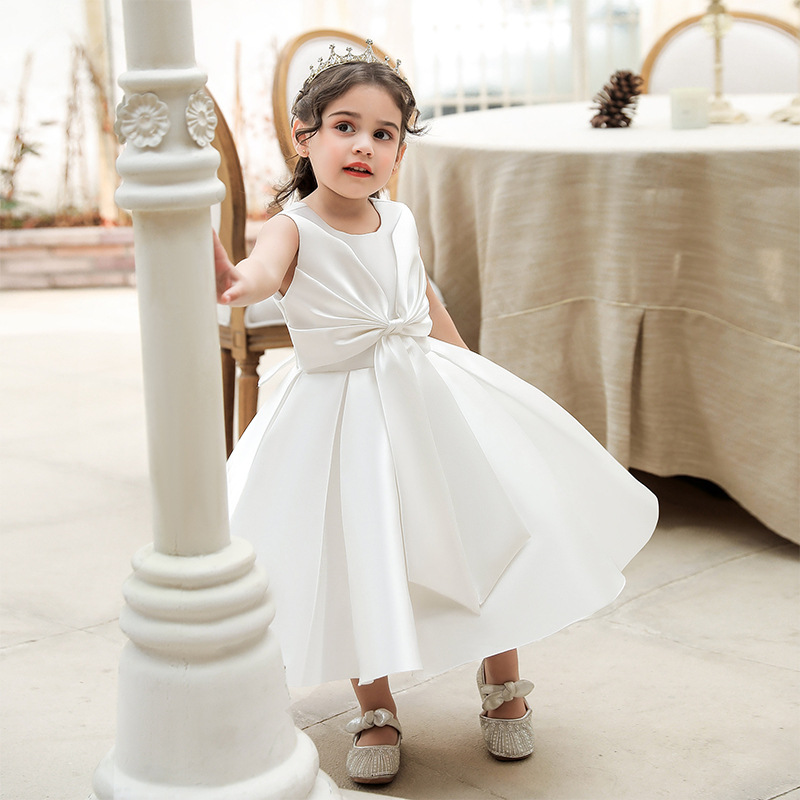 Satin Bow Sleeveless Regular Dresses - image 7