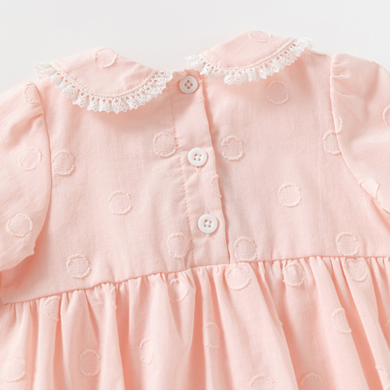 [Archive Sale] Cotton Lace Edge Floral-embroidered Long Sleeve Regular Bodysuit - image 6