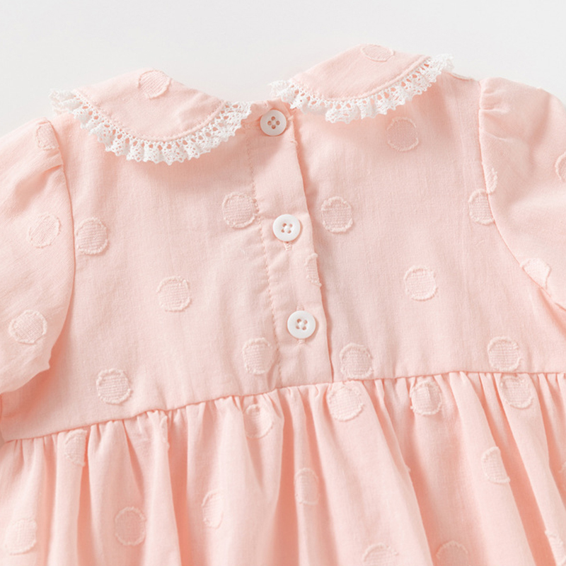 [Archive Sale] Cotton Lace Edge Floral-embroidered Long Sleeve Regular Bodysuit - image 6