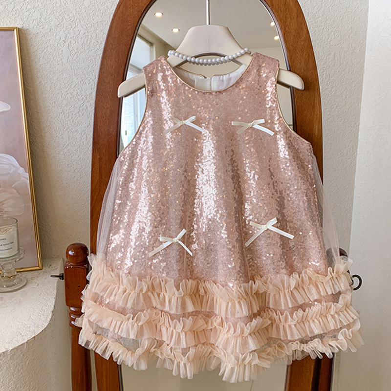 [Archive Sale] Sequins Bow Folds Sequins Sleeveless Mid-long Dresses - image 11