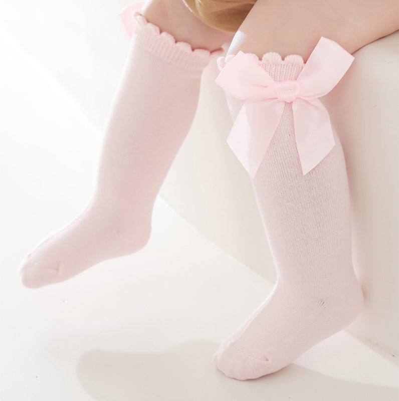 100% Cotton Solid With Bow Socks - image 12