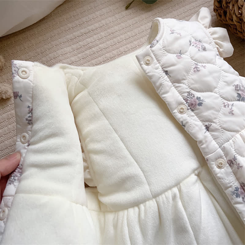 [Archive Sale] Cotton-blend Floral  Sleeveless Mid-long Outerwear - image 5