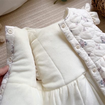 [Archive Sale] Cotton-blend Floral  Sleeveless Mid-long Outerwear - image 5