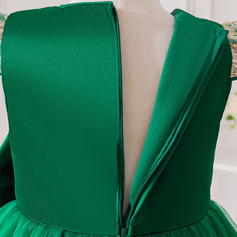 Mesh Lace Bow Long Sleeve Maxi Dresses - image 29