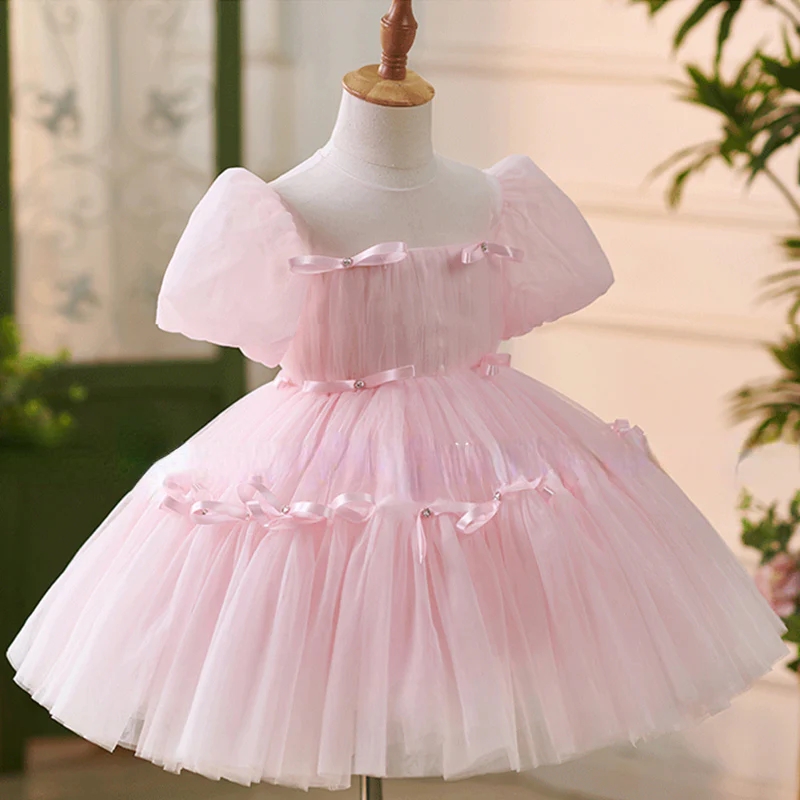 Mesh Bow Folds Short Sleeve Midi Dresses - image 3