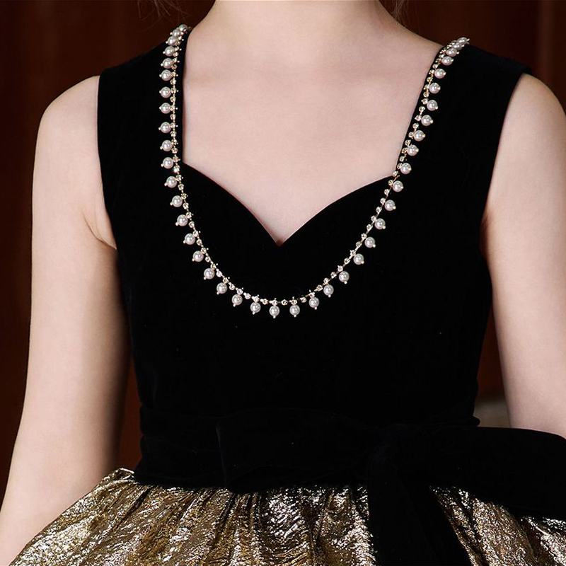 Velvet Bow Sleeveless Maxi Dresses - image 9