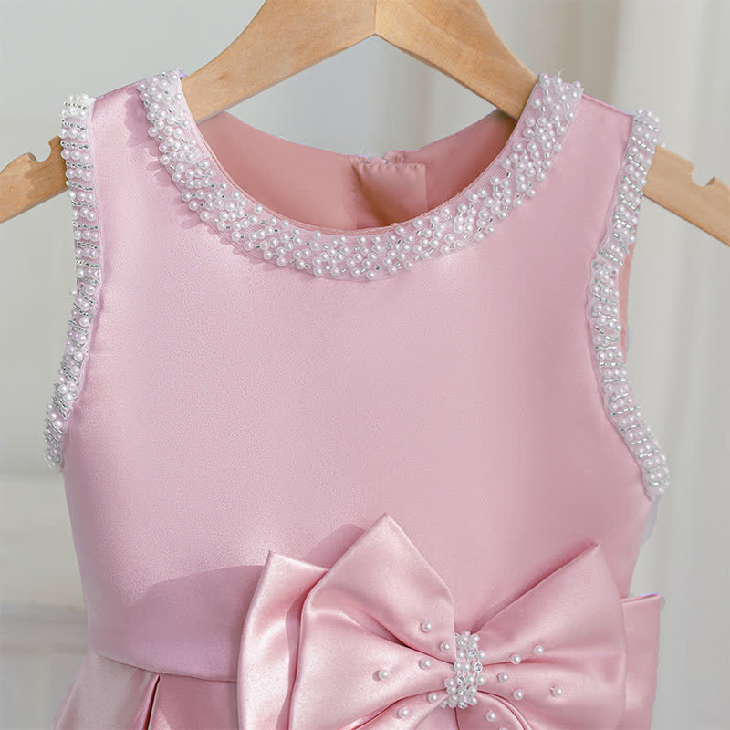 Satin Bow Sleeveless Midi Dresses - image 3