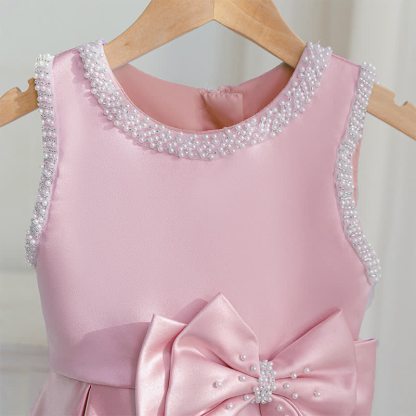 Satin Bow Sleeveless Midi Dresses - image 3